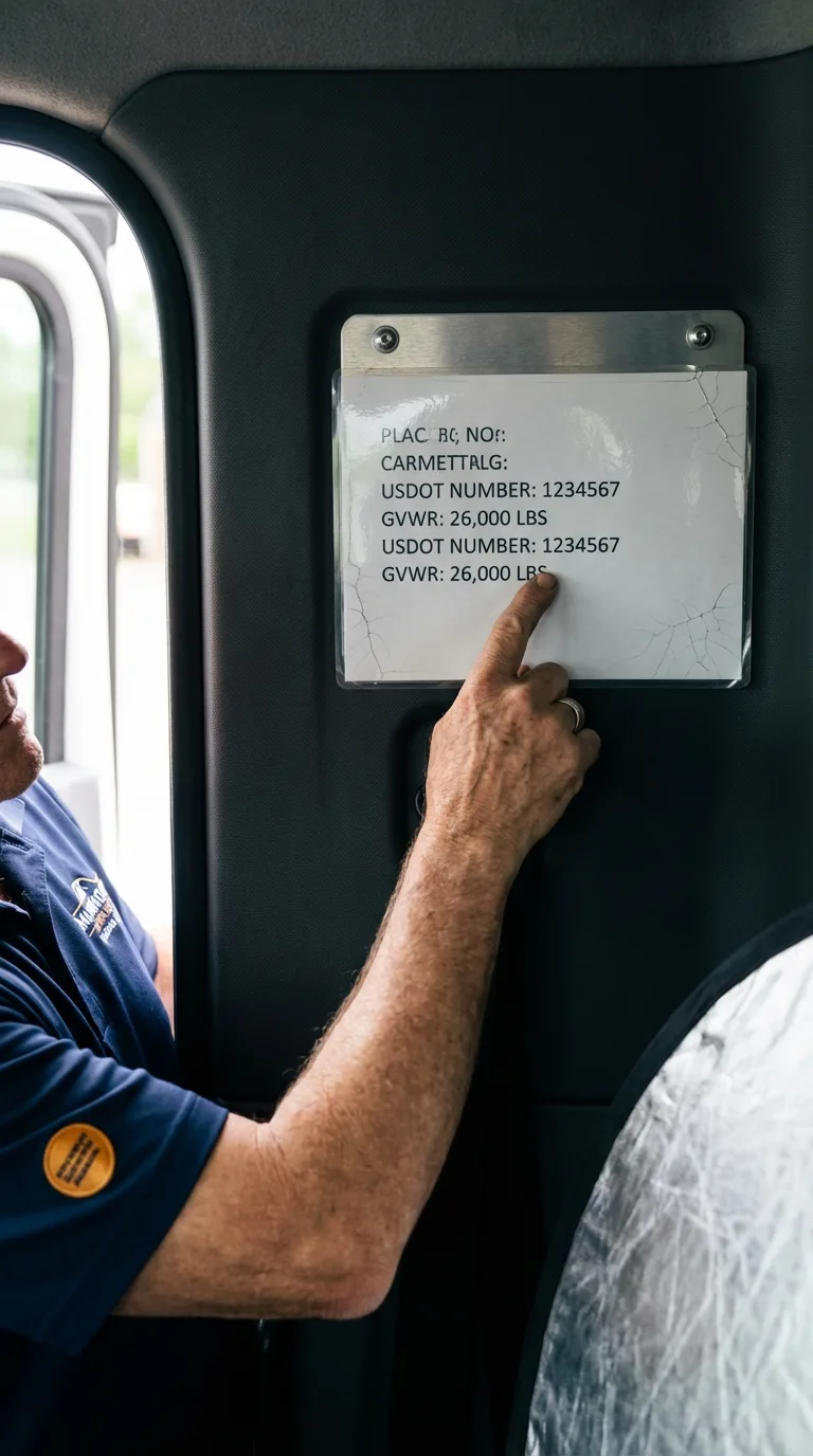 USDOT licensing placard verification in Warsaw